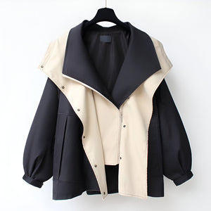 Comfy Family Aldora - Two-Tone Windbreaker Jacket Black / XS