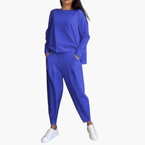 Comfy Family Anna | Bequemes Zweiteiliges Set mit Rundhalsausschnitt Blau / S