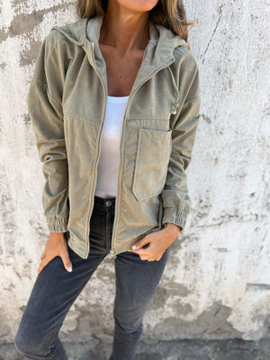 Comfy Family Arlena - Casual Hooded Jacket Khaki / S