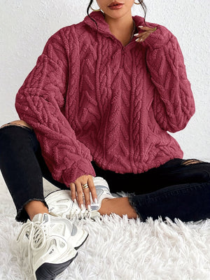 Comfy Family Aurora - Plush Knit Zipper Pullover