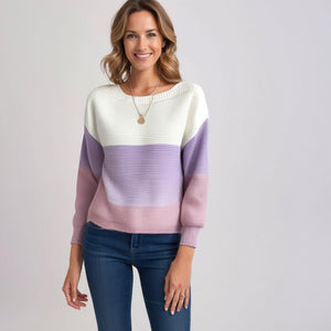 Comfy Family Aurora – Three-Tone Knit Sweater