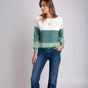 Comfy Family Aurora – Three-Tone Knit Sweater