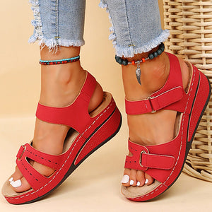 Comfy Family Caldo™ - Soft Strap Sandals Red / 35