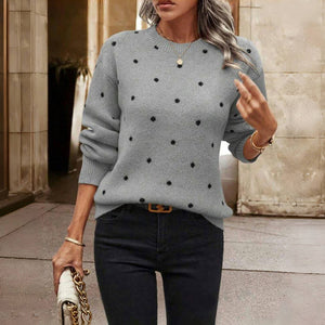 Comfy Family Calista - Knitted Polka Dot Sweater Grey / S