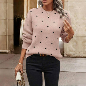 Comfy Family Calista - Knitted Polka Dot Sweater Pink / S