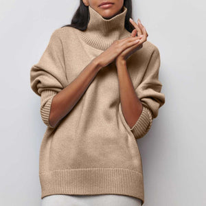 Comfy Family Comfy™ - Turtleneck Knitted Pullover Beige / S