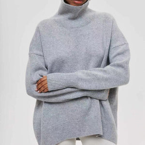 Comfy Family Comfy™ - Turtleneck Knitted Pullover Gray / S