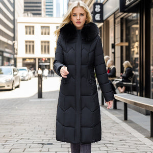 Comfy Family Dahlia™ - Winter Long Fur Coat Black / M