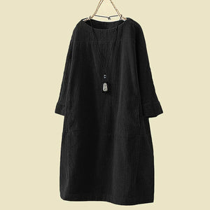 Comfy Family Daniella - Vintage-Inspired Corduroy Dress Black / M
