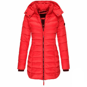 Comfy Family Elisa - Die beste und gemütlichste Daunenjacke mit Kapuze und Reißverschluss Rot / S