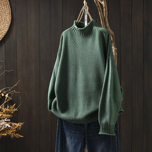 Comfy Family Ember - Solid Textured Sweater Green / S