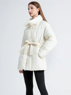 Comfy Family Embrace - Elegant Belted Winter Coat