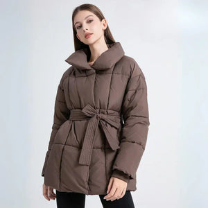 Comfy Family Embrace - Elegant Belted Winter Coat