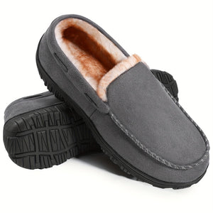 Comfy Family Enzo™ - Men's Premium Moccasin Slippers Grey / 41