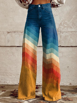 Comfy Family Evandra - The "Color Your Life" Flare Jeans Chevron / S