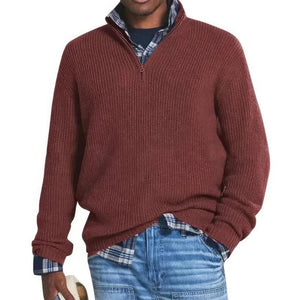 Comfy Family Finn - Essential Zip Collar Sweater Burgundy / S