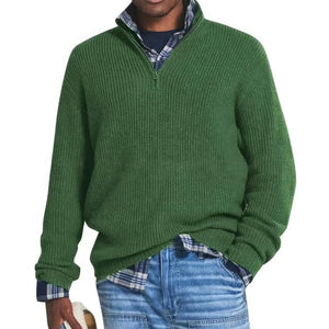 Comfy Family Finn - Essential Zip Collar Sweater Forest Green / S