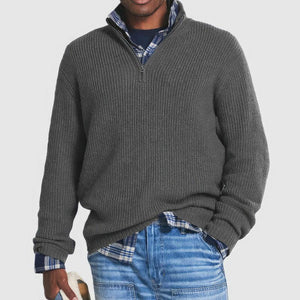 Comfy Family Finn - Essential Zip Collar Sweater Grey / S