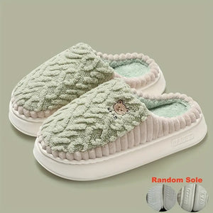 Comfy Family HugMe -  Fleece Bear Slippers Green / 36-37