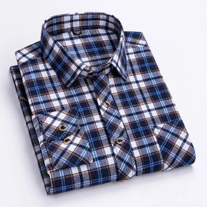 Comfy Family Ilkley - Plaid Shirt Navy & Brown Plaid / S