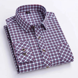 Comfy Family Ilkley - Plaid Shirt White & Blue Plaid / S