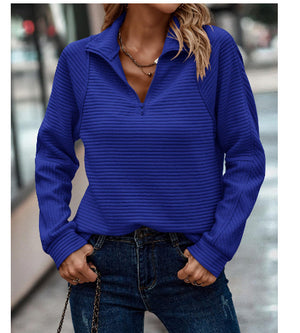 Comfy Family Joanne™ - Women's Knitwear Loose Pullover Top Blue / S