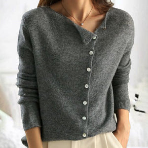 Comfy Family Lana™ - Cozy Buttoned Knit Grey / S