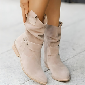 Comfy Family Lavinia - Suede Mid-Calf Boots Beige / 34