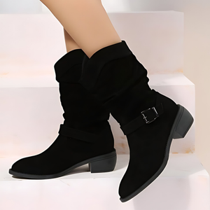 Comfy Family Lavinia - Suede Mid-Calf Boots Black / 34