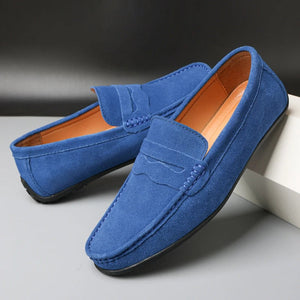 Comfy Family Le Dreux Suede Loafers Cobalt Blue / 5