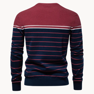 Comfy Family Mariner - Striped Cotton Sweater Red / S