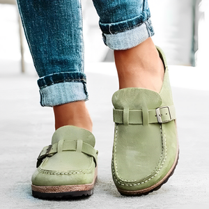 Comfy Family Medo™ - Suede Moccasin Sandals Green / 35