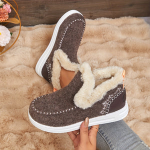 Comfy Family Mila - Fleece-Lined Slip-On Boots Coffee color / 35