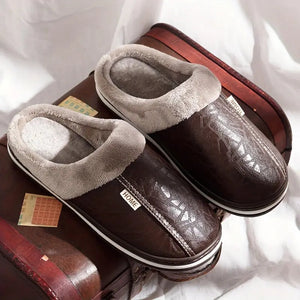 Comfy Family Miro™ - Men's Cozy Fleece Slippers Coffee / 44