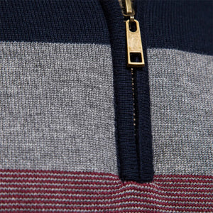 Comfy Family Nolan – Striped Quarter Zip Sweater