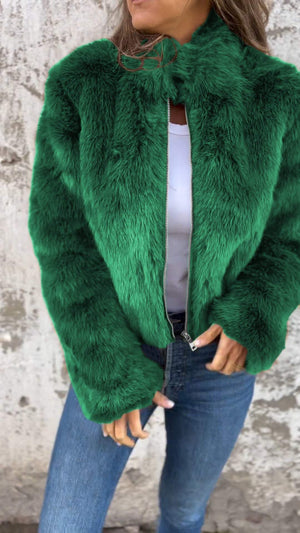 Comfy Family Nyla - Faux Fur Jacket Green / S