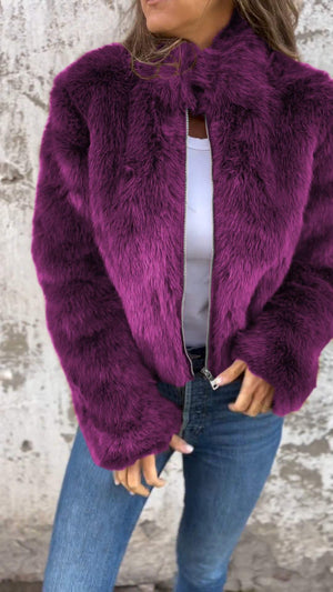 Comfy Family Nyla - Faux Fur Jacket Purple / S