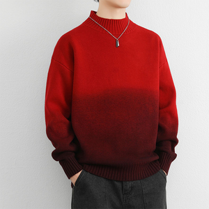 Comfy Family Ombré Knit Crewneck Red / XS