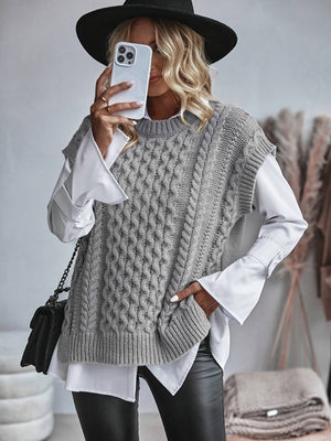 Comfy Family Ophelia - Cable Knit Vest Grey / S