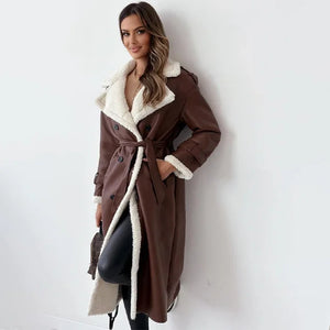 Comfy Family Savina - Fleece-Lined Trench Coat Brown / S