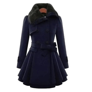 Comfy Family Seraphine - Vegan Fur Winter Coat Navy Blue / S