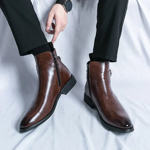 Comfy Family Sergio Genuine Leather Chelsea Boots