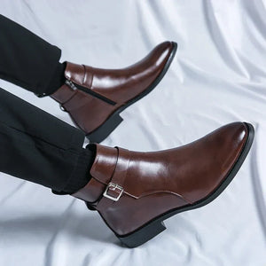 Comfy Family Sergio Genuine Leather Chelsea Boots