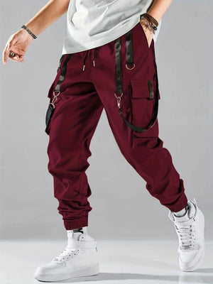 Comfy Family Techwear Cargo Pants Red / S