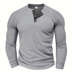 Comfy Family Timberline -  Waffle Henley Shirt Light Grey / S