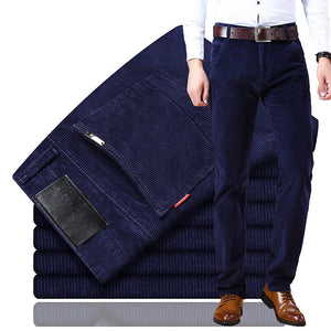 Comfy Family UrbanEase - Men's Stretch Corduroy Trousers Navy Blue / W28