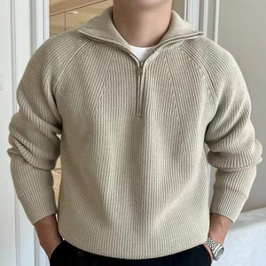 Comfy Family Verona Quarter Zip Sweater Beige / S