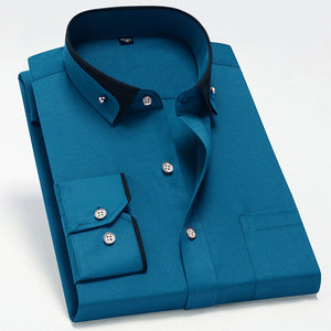 Comfy Family Wellington - The Refined Contrast Collar Shirt Teal / S