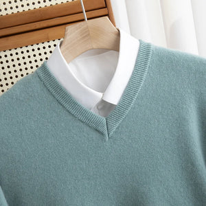 Comfy Family Weymouth - Merino V-Neck Sweater Bluestone green / XXXL(100-110kg) / CHINA