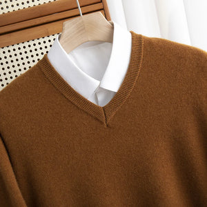 Comfy Family Weymouth - Merino V-Neck Sweater Caramel / XXXL(100-110kg) / CHINA